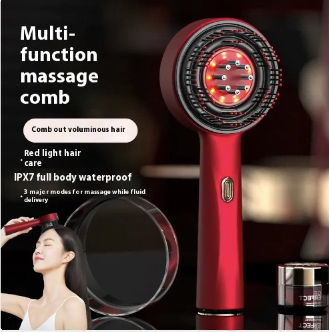 Electric Scalp Massager Comb – Red Light Therapy & Hair Care Tool