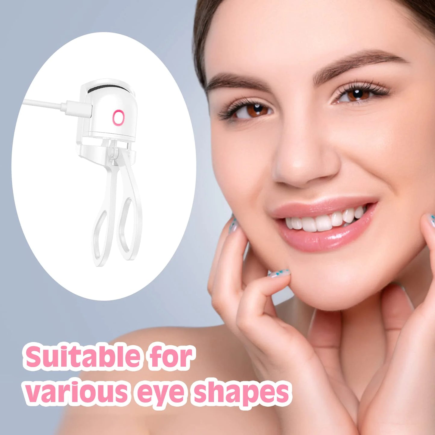 Rechargeable Heated Eyelash Curler – Long-Lasting Natural Curl with 2 Temperature Modes