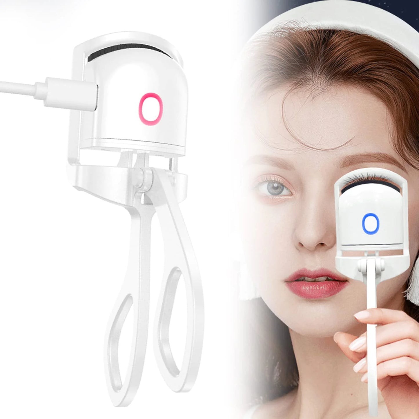 Rechargeable Heated Eyelash Curler – Long-Lasting Natural Curl with 2 Temperature Modes