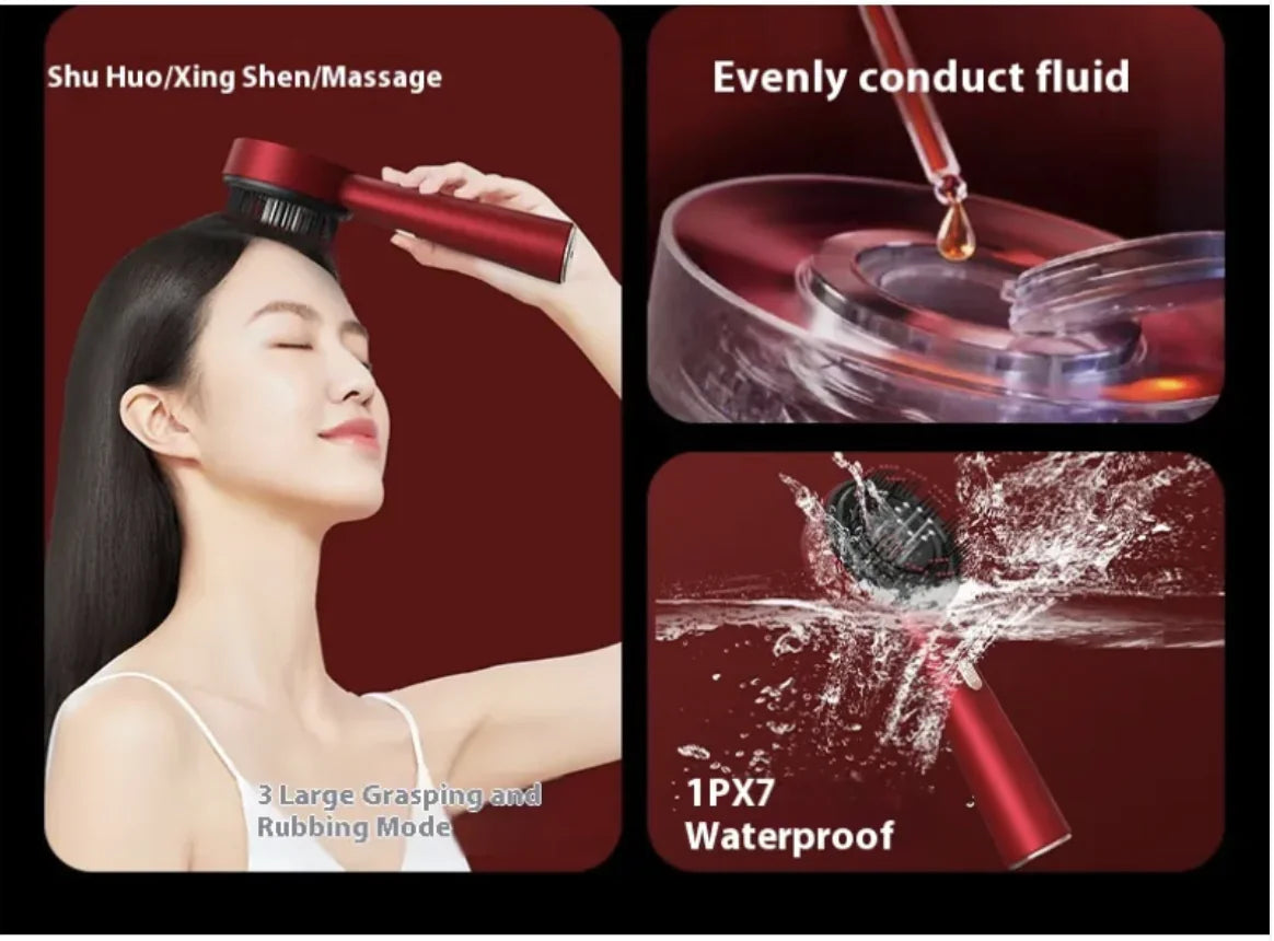 Electric Scalp Massager Comb – Red Light Therapy & Hair Care Tool