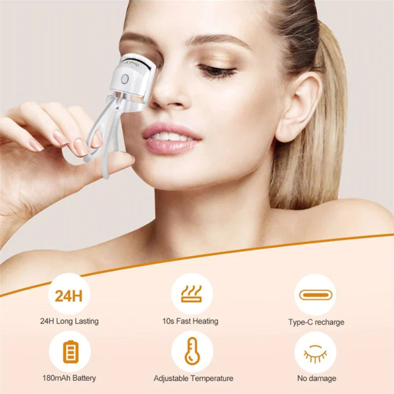Rechargeable Heated Eyelash Curler – Long-Lasting Natural Curl with 2 Temperature Modes